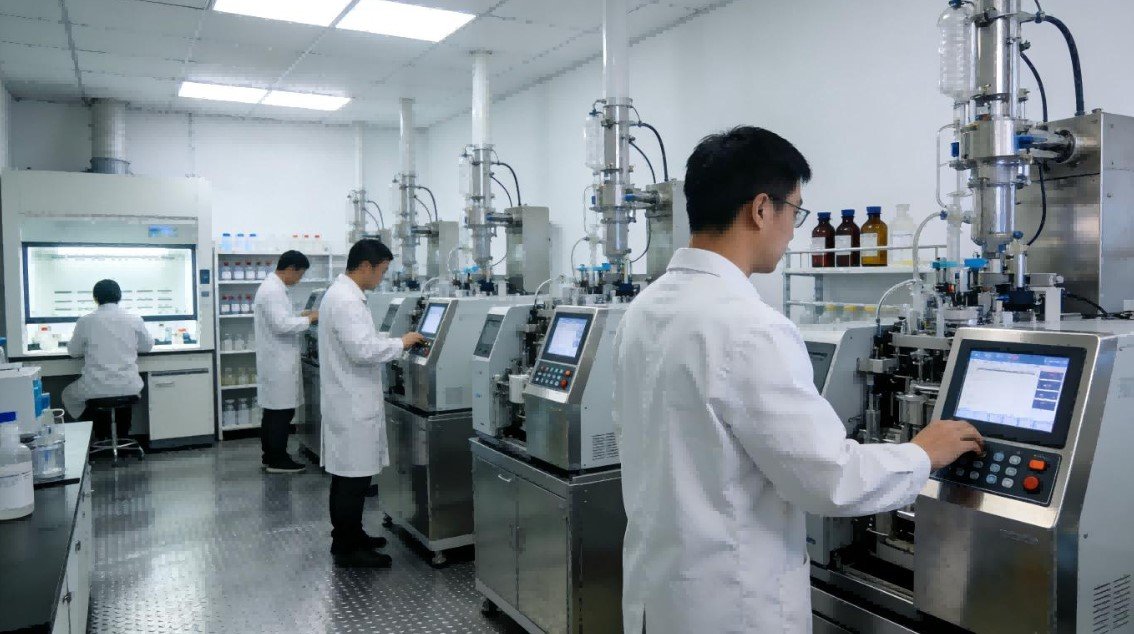 Peptide synthesis research laboratory and biotechnology research