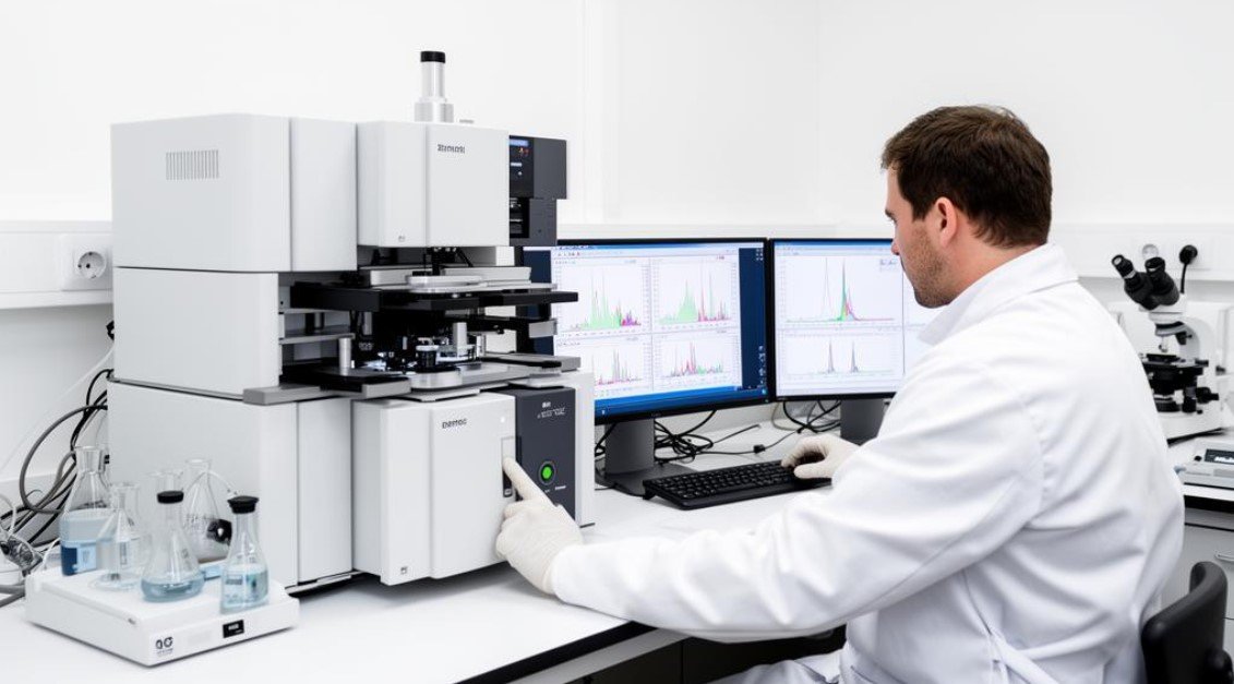 Scientists conducting peptide research in a biotechnology laboratory